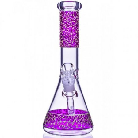 Glowing Smoke - 11" Glow In The Dark Beaker Bong - Pink New