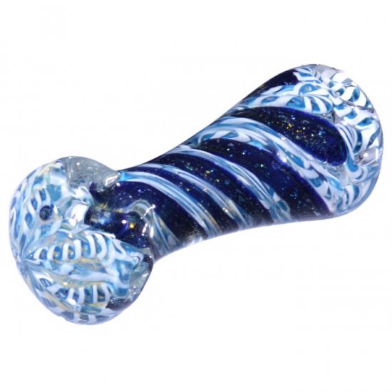 4\" Swirl Dichroic Pipe - Dichro Blue New