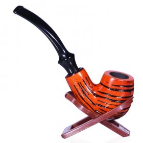 5.5" Italian Wooden Pipe - High Polished Ridged New