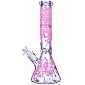 The Apiary - 14" Honeycomb Beaker Bong - Pink New