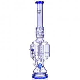 Chamber's of Secrets - SMOQ Glass - 22" Quad Honeycomb to Sprinkler Perc Bong - Green New