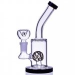 The Quaffle - 6" Tilted Design Showerhead Bong Water Pipe - Black New