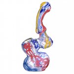 6" To 7" Swirled Tall Glass Bubblers - Assorted Design And Colors New