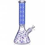 LUXURY Louis FASHION BONG - 14" 7MM THICK BEAKER BONG - Purple Sky New