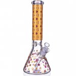 Luxury Louis Fashion Bong - 14" 7MM Thick Beaker Bong - Golden New