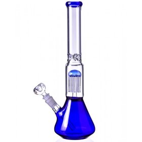 14" Beaker Base Bong with 8-Arm Tree Perc Water Pipe - Blue New