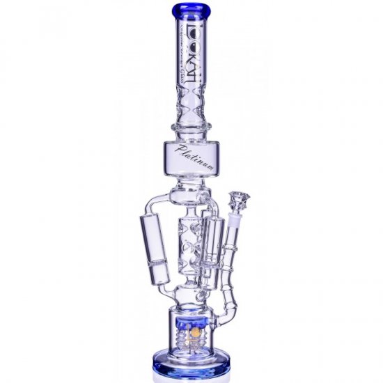 The Imperial - Lookah? - 23\" Sprinkler Perc to Triple Honeycomb Chamber Bong - Ice Blue New