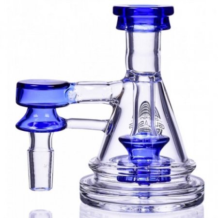 Ash Catcher - Mini Bubbler Showerhead Ash Catcher - 14M/14F - 90 Degree Blue New