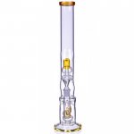 The Splasher - 18" Double Matrix Perc Zong Bong - Amber New