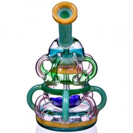 Triple Mac - ChillGlass - 10" 3 Layered Showerhead Perc Recycler Bong New