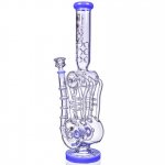 The Missing Alderaan Relic - Lookah? - 18" Barrel Spiral Blast Recycle Ice Glass Bong - American Blue New