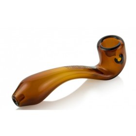 GRAV? Classic Sherlock 6" Shiny Curved Sherlock Glass Hand Pipe - Amber New