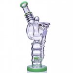 The Colosseum - Lookah? - 15" Donut Recycler Honeycomb to Sprinkler Perc Bong - Winter Green New