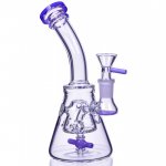 8" Titled Propeller Perc Fabegg Base Bong - Purple New