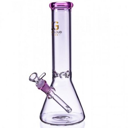 12" Loud Cloud Glass Thick Clear Beaker Base Bong Water Pipe - Pink New