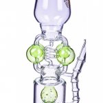 Blast Balls - 17" Quad Ball Chamber Multi Perc Bong - Green New