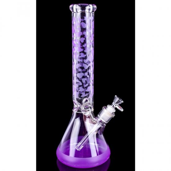 The Vibranium - Chill Glass 15\" Thick UV Reactive Color Changing Beaker Base Bong - Purple New