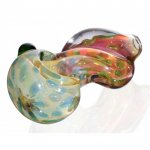 3.5" Twister Glass spoon Hand Pipe - Fumed Shiny New