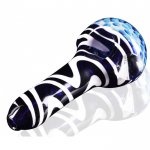 5" Honeycomb Zig Zag Glass Hand Pipe - Fumed New