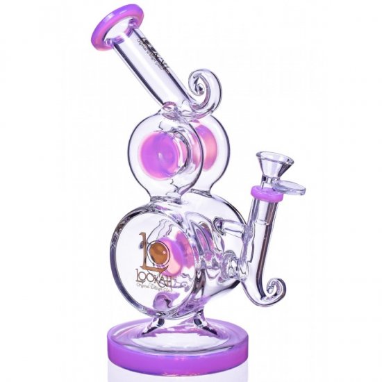 M\'Lady - Lookah? - Double Chambler Showerhead Perc Bong - Pink New