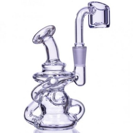 Glass Dragon - 3 Arm Hour Glass Recycler Bong Dab Rig New