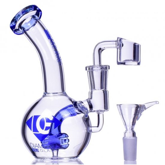 Uranus - Diamond Glass? - 6\" Spherical Base Tilted Neck Bong New