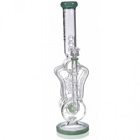 The Missing Alderaan Relic - Lookah Platinum Series Bong - 18" Barrel Spiral Blast Recycle Ice Glass Bong - Lake Green New