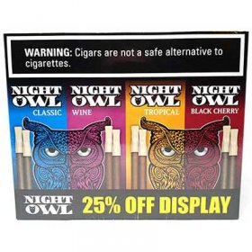 Night Owl Variety Display Pipe Tobacco Cigars 120ct