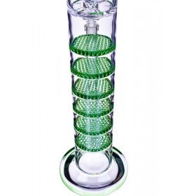 20" Tower With Six Honeycomb and a Turbine Bong Water Pipe - Green New