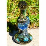 Jurassic Smoke - 6" Bubble Trap Fritted Sherlock Bubbler New