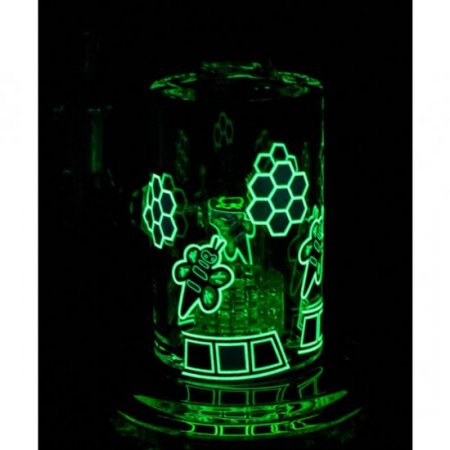 The Dovecote - 9" Glow In The Dark Honeycomb Bong New