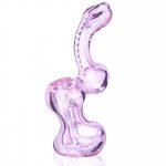 6" Twisted Art Swirled Bubbler - Tinted Pink New