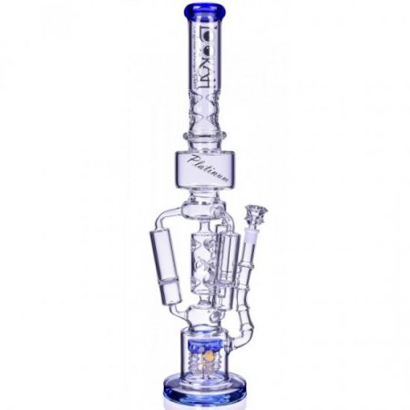 The Imperial - Lookah? - 23" Sprinkler Perc to Triple Honeycomb Chamber Bong - Ice Blue New