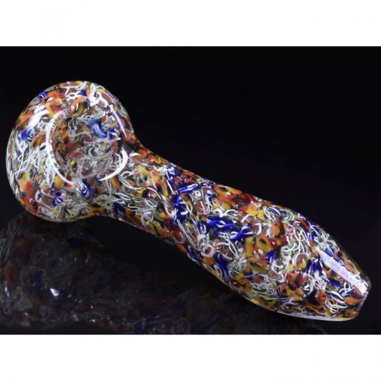 4\" Crazy Confetti Glass Hand Pipe New