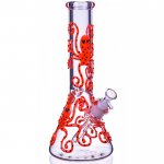 Smokeyoctopus - 13" Glow In The Dark Beaker Bong New