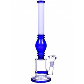 14" Inline Perc Bong Water Pipe - Blue New