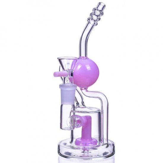 Exoskeletal Smoke - 8\" Dual Arm Showerhead Perc Recycler - Purple New