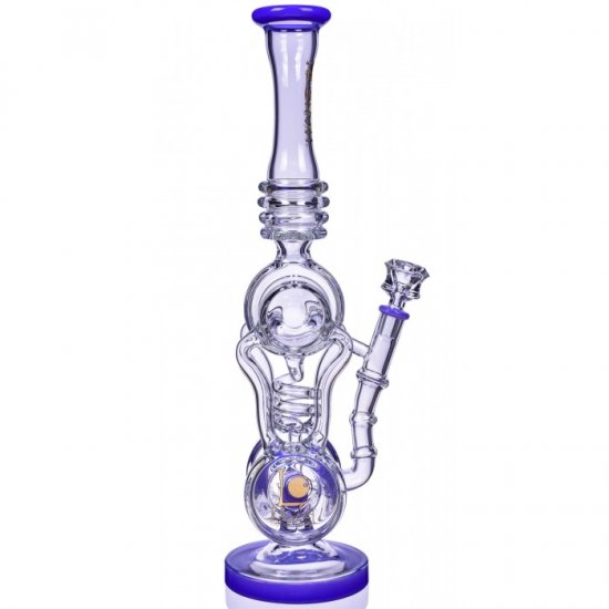 Twin Turbo - Lookah? - 16\" Double Barrel Recycler Bong - Purple New