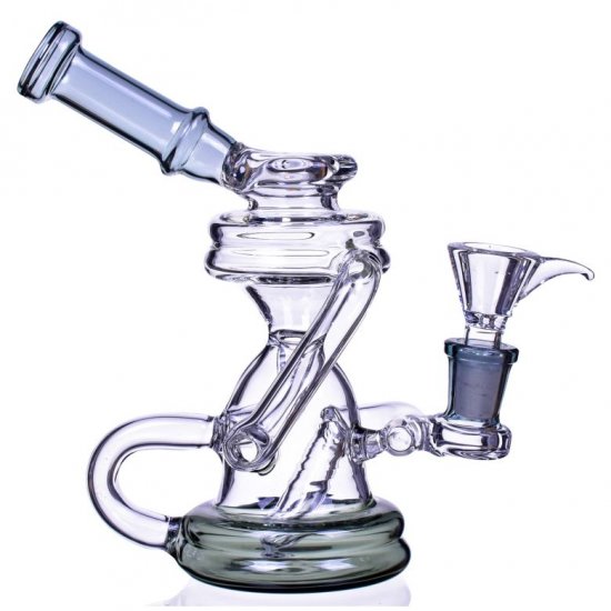 7\" Mini 3 Arm Recycler Bong w/ 14mm Dry Bowl New