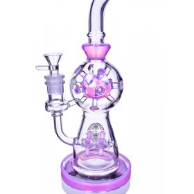 Smoke Propeller Dab Rig - 12" Dual Spinning Propeller Perc To Swiss Faberge Egg Perc - Pink New