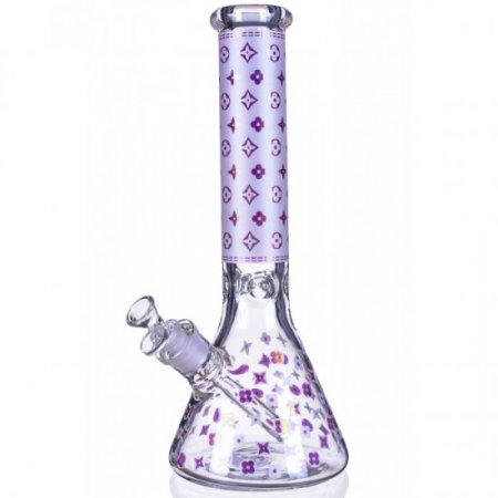 LUXURY Louis FASHION BONG - 14" 7MM THICK BEAKER BONG - Purple New