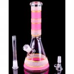 Cotton Candy - 10" Dual Frosted Color Beaker Bong - Pink New