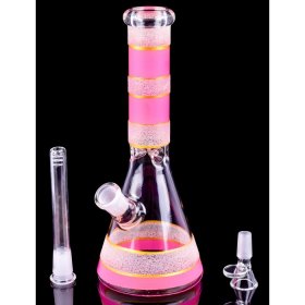 Cotton Candy - 10" Dual Frosted Color Beaker Bong - Pink New