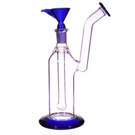 7\" Bubbler With Removable Matching Dry Herb Bowl - Blue New