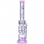 The Skywrap - 20" Triple Honeycomb Barrel To Sprinkler Perc Bong - American Pink New