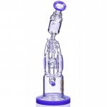 Smoker's Gun - Lookah? - 12" Coil To Inline Perc Bong - Purple New