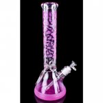 The Vibranium - Chill Glass 15" Thick UV Reactive Color Changing Beaker Base Bong - Pink New