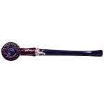 10" Gandalf Dark Smooth Sherlock Wooden Pipe - Crocodile Ornament - Red Wood New