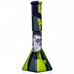 SMOKE PYRAMID - 11" STRATUS PYRAMID SILICONE BONG WITH 19MM DOWN STEM AND 14MM BOWL - GREENISH BLACK New