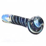 4" Twisted Dichro Glass Pipe - Black New